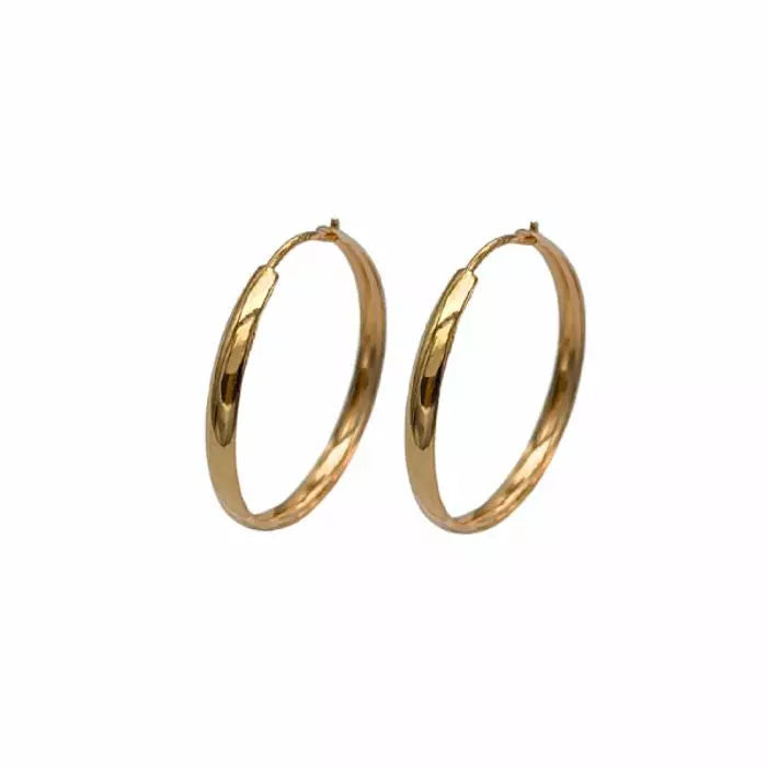 Kultaiset rengaskorvakorut 20 mm HMAU-044 Trendi Koru