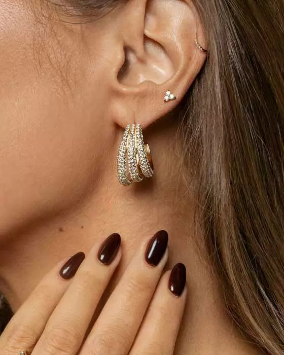 Mockberg x Kenza Aurelia kullatut teräskorvarenkaat MB1849 Mockberg