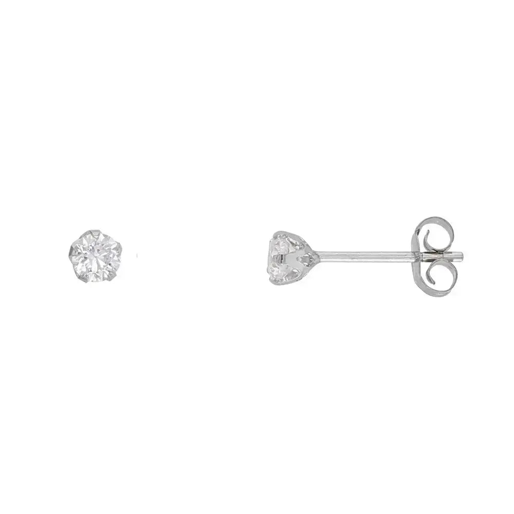 Valkokultaiset zirkoniakorvakorut 3 mm HME1241