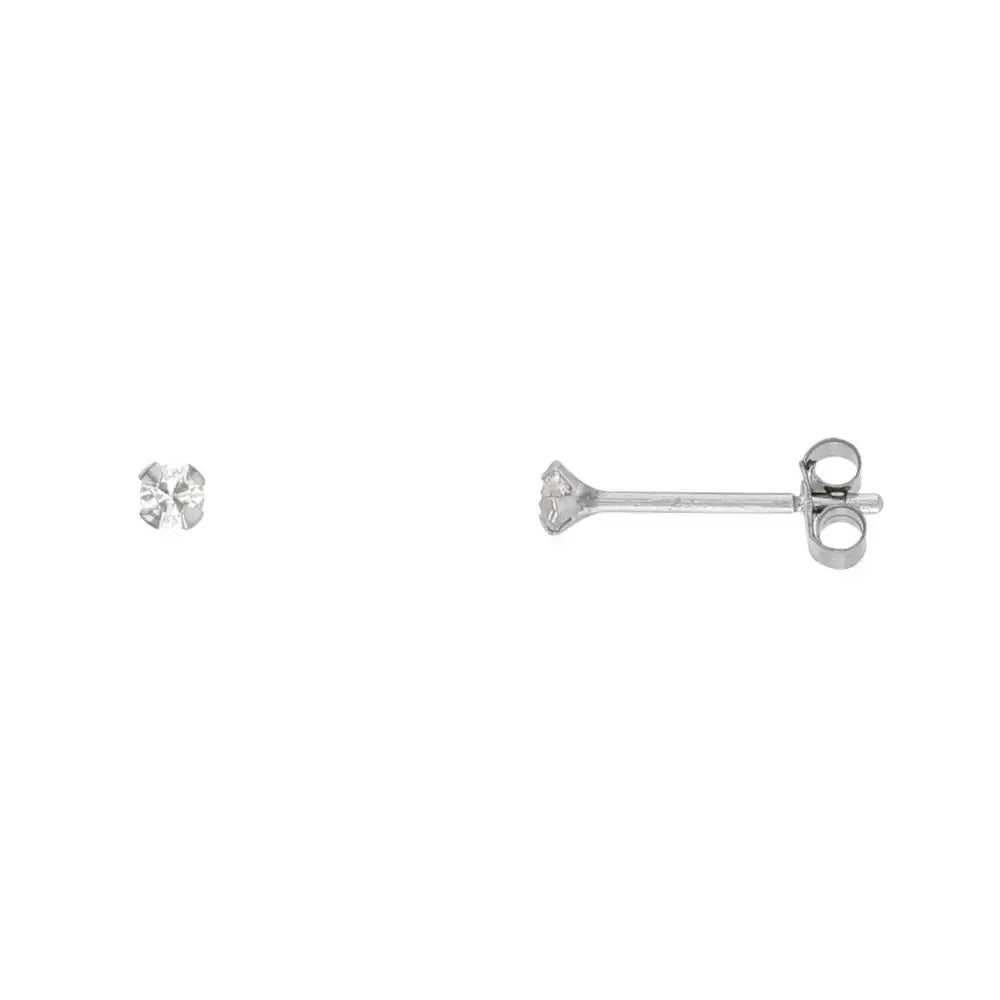 Valkokultaiset zirkoniakorvakorut 2 mm HME1229