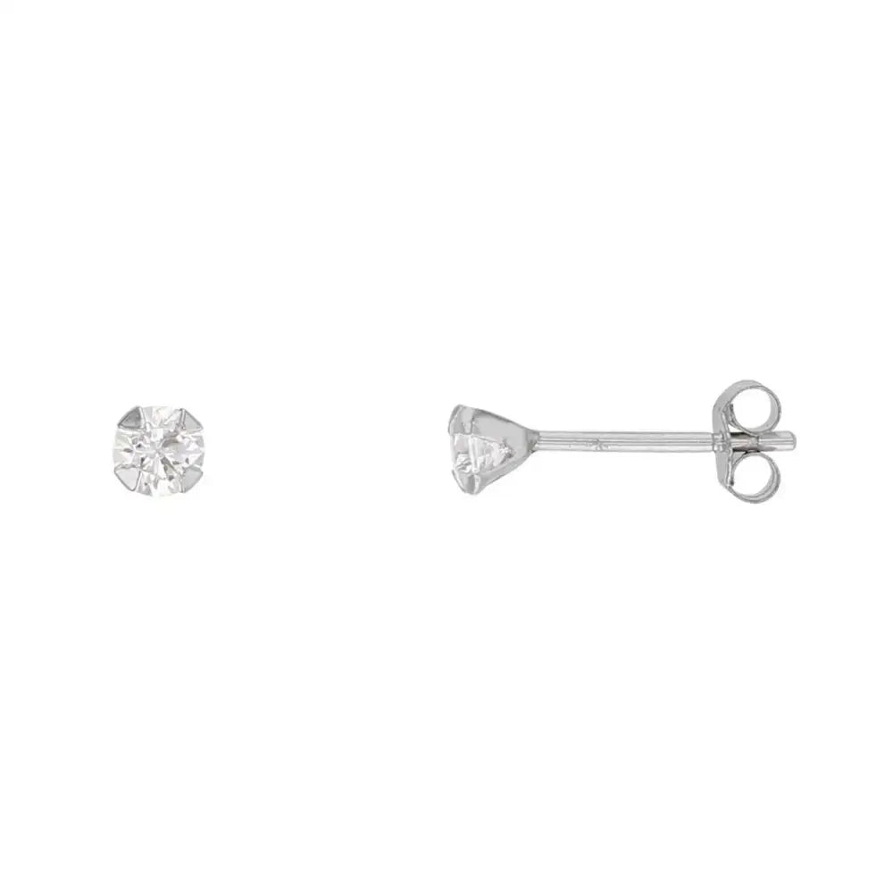 Valkokultaiset zirkoniakorvakorut 3 mm HME1222