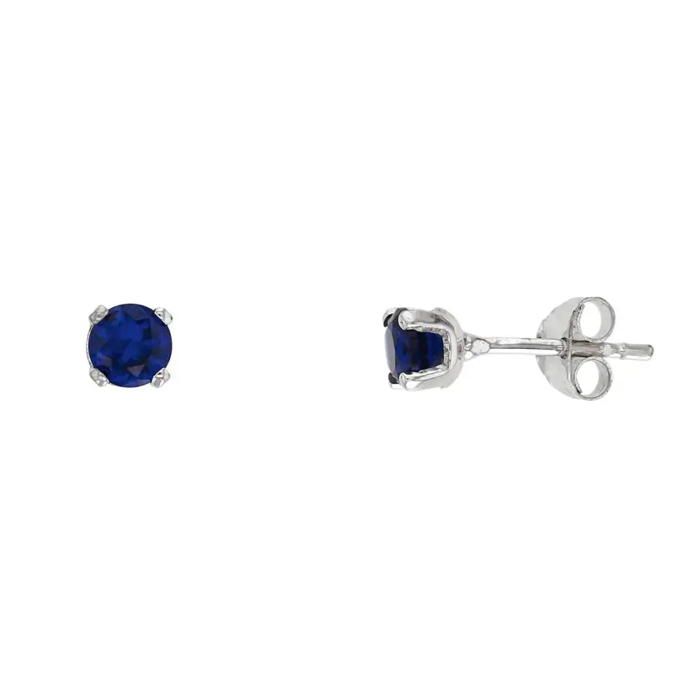 Valkokultaiset korvakorut safiirinsininen zirkonia 4 mm HME1224